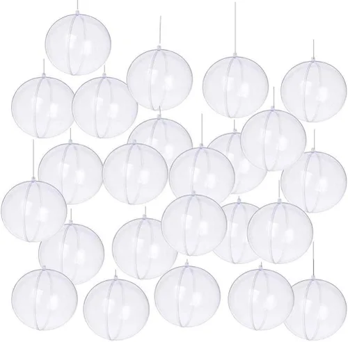 Bolas transparentes de plástico acrílico rellenables, esferas para colgar, adorno de fiesta, decoración para boda, fiesta, festival, hogar (50 mm,