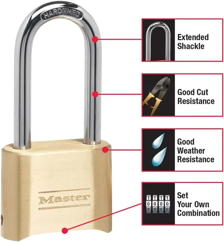 Miniatura 2 de Candado Master Lock 175, de combinación ajustable, Brass, 175LH