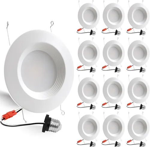 Energetic - Lata de iluminación LED empotrable de 5/6 pulgadas, luz empotrable regulable, 12 W = 150 W, blanco frío 4000 K, 1000 lm, instalación de