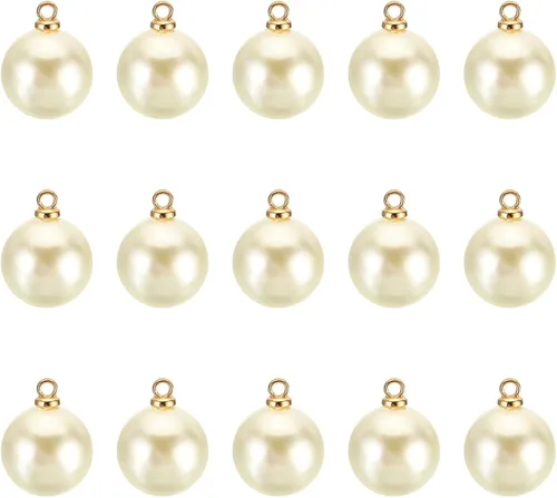 Miniatura 14 de PATIKIL 150 cuentas de perlas de perlas de imitación de perlas colgantes de bricolaje para hacer joyas, pulseras, aretes, collar