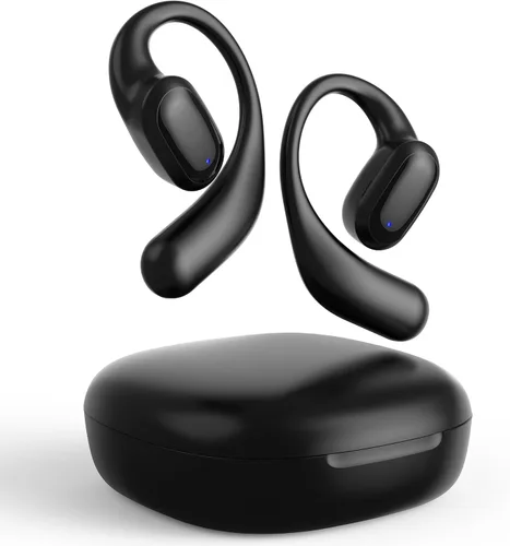 Auriculares de oreja abierta, auriculares inalámbricos Bluetooth 5.3 con ganchos para los oídos, 75 horas de reproducción, carga rápida, resistente