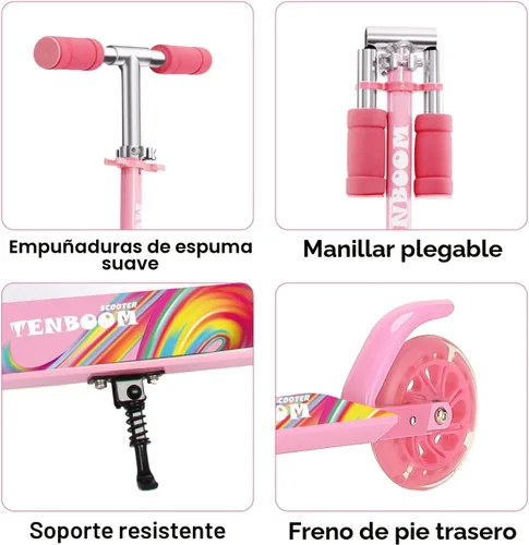 Miniatura 6 de Juguetes de patinete para niños de 6 a 12/3 a 5 años, regalos de Navidad y cumpleaños para niñas y niños, patinete fácil de plegar para niños