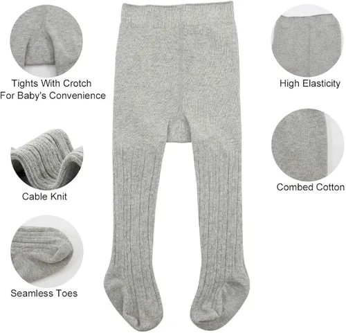 Miniatura 3 de Century Star Medias de bebé para niñas leggings de algodón suave para bebés calcetines de punto sólido medias cálidas pantalones para recién nacido