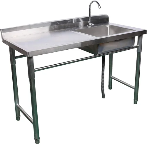 Miniatura 7 de Fregadero de restaurante comercial, fregadero de cocina independiente de acero inoxidable, fregaderos de cocina con colador, fregadero de cocina