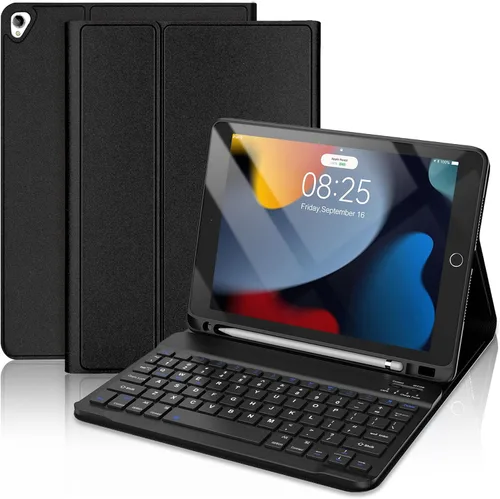 Miniatura 20 de Funda con teclado táctil para iPad de 9ª/8ª/7ª generación de 10.2 pulgadas, Pro 10.5, Air 3ª generación, funda inteligente con soporte para lápices