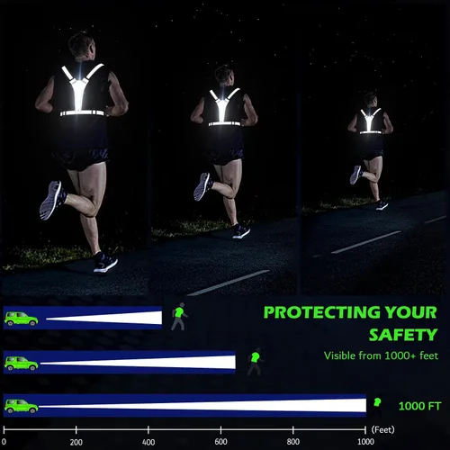 Miniatura 2 de Ylzzrs Chaleco reflectante LED para correr, chaleco de correr recargable por USB, soporte para teléfono para corredores, caminatas nocturnas, 6-11