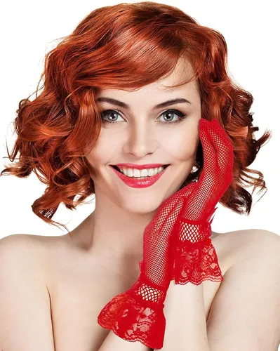 Miniatura 6 de Guantes de encaje para mujer, guantes de fiesta de té, guantes cortos elegantes hasta la muñeca, guantes florales para cena, boda, fiesta de té