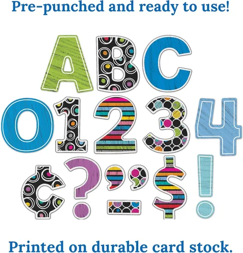 Miniatura 5 de Carson Dellosa 152 Piezas Letras Coloridas de Pizarra para Tablón de Anuncios de 4 Pulgadas para Aula, Letras del Alfabeto en Mayúsculas, Números
