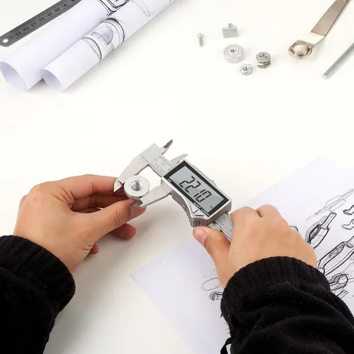 Miniatura 8 de Calibrador Digital Adoric, Herramienta de Medición Calibrador de Acero Inoxidable Calibrador Vernier Digital Micrómetro con Pantalla LCD Grande