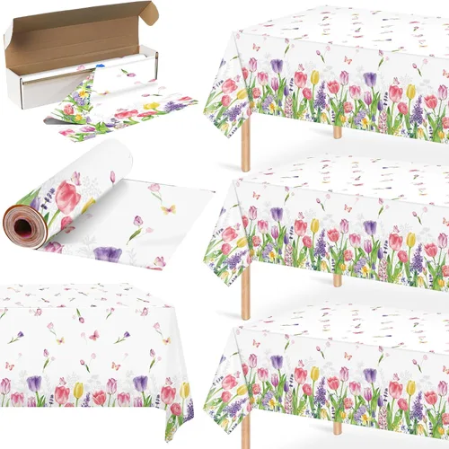 Miniatura 11 de Paquete de 8 manteles de hojas de eucalipto verde salvia, manteles de plástico de madera de primavera verde salvia, decoraciones de fiesta, manteles