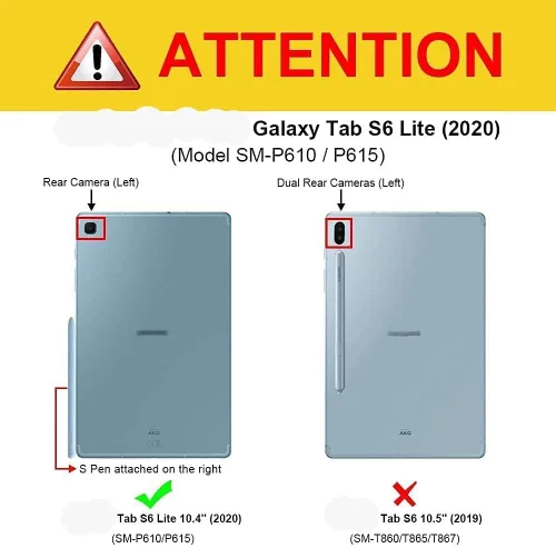Miniatura 3 de Paquete de 2: Tab S6 Lite S Pen repuesto para Samsung Galaxy Tab S6 Lite All Verison Stylus Touch Pen con 5 puntas/puntas (gris)