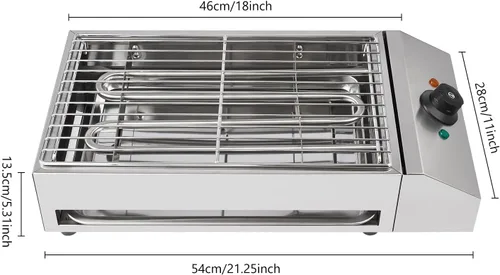 Miniatura 9 de Parrilla eléctrica de 1800 W para interiores, parrilla comercial portátil sin humo con control de temperatura, para barbacoa, restaurante