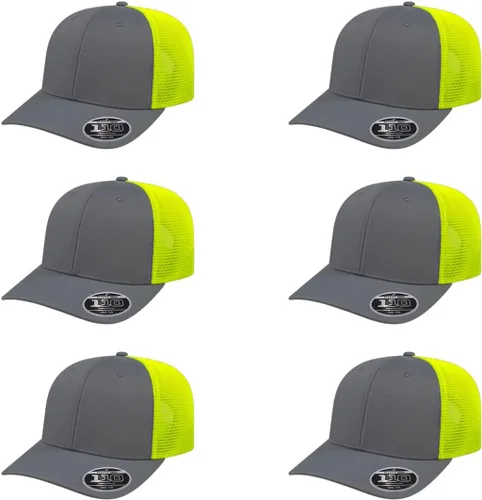 Miniatura 101 de Cap America i8502 Flexfit 110 Premium - Gorra de camionero de perfil medio con 6 paneles de malla trasera con protección UV y cierre ajustable Azul
