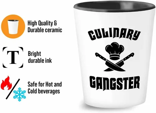 Miniatura 3 de Bubble Hugs Vaso de chupito de chef de 1.5 oz - Gángster culinario - Regalo de chef sueco Sous Chef Cocineros Cocina Gurú Restaurante Camarero
