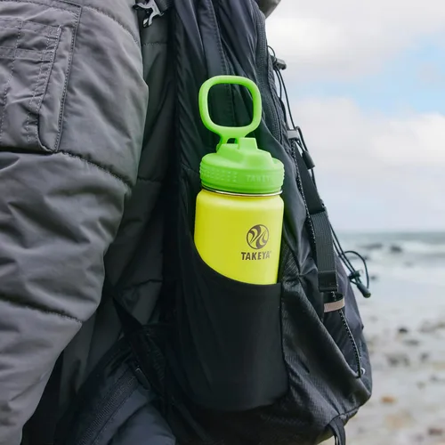 Miniatura 4 de Takeya Actives Kids - Botella de agua que brilla en la oscuridad con tapa con popote, botella de acero inoxidable con tapa sin BPA, reutilizable