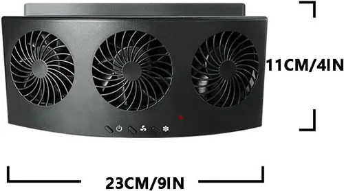 Miniatura 3 de Riloer Ventilador de escape eléctrico para automóvil con 3 salidas de aire, ventilador de refrigeración para radiador de automóvil de montaje
