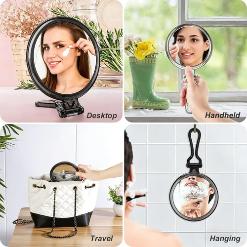 Miniatura 4 de 20x Magnifying Handheld Mirror - 2-Sided Hand Mirrors with 1X 20X Magnification, Adjustable Hand Held Mirror, Portable Small Travel Makeup Mirror