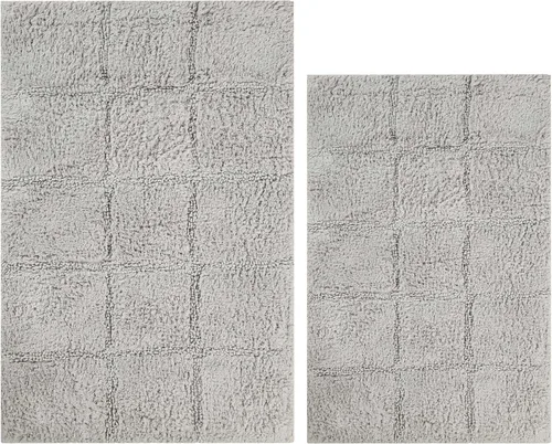 Miniatura 15 de Superior Juego de alfombras de baño antideslizantes de algodón con respaldo de látex en aerosol, 20 x 30 pulgadas, 24 x 36 pulgadas, 2 piezas, salvia