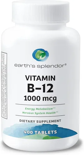 Miniatura 23 de Suplementos de energía Earth's Splendor, con vitamina B12, sin color ni sabor artificial, sin gluten, apoyo para el metabolismo energético