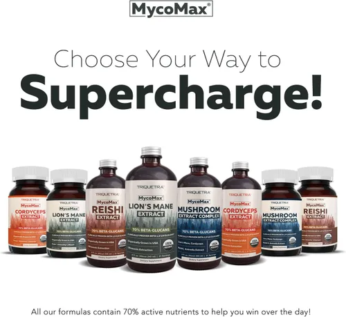 Miniatura 8 de Suplemento de Hongos Mane de León MycoMax - 70% Beta Glucanos, Extracto Orgánico de Mane de León de Máxima Potencia, Cultivado en EE. UU. +