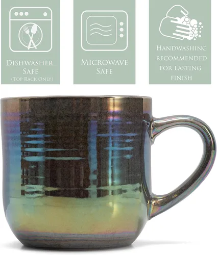 Miniatura 4 de Elanze Designs - Taza de café de cerámica con esmalte reactivo brillante, tamaño grande de 17 onzas líquidas, taza de cocina diaria de grado