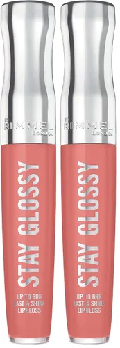 Miniatura 48 de Rimmel Stay Glossy Brillo de labios - Fórmula ligera y no pegajosa para color y brillo de labios - 130 Blushing Belgraves,.18oz Belgraves sonrojados