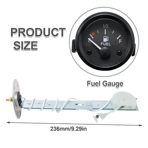 Miniatura 2 de Hoypeyfiy - Medidor de nivel de combustible universal de 2 pulgadas 52 mm para coche y SUV con sensor de combustible E-1/2-F puntero 12 V