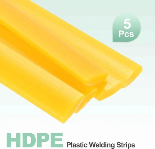 Miniatura 3 de MECCANIXITY 5 varillas de soldadura de plástico amarillo de 0.374 in x 9.843 in HDPE cinta plana de soldadura de plástico para reparar tanques