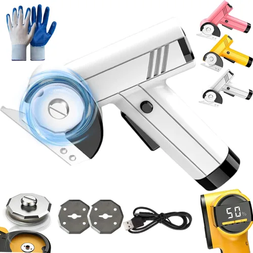 Miniatura 14 de Rechargeable High-Speed Cardboard Cutter, Cordless Electric Scissors, Automatic Cardboard Box Cutter with Safety Lock, 4-Speed Adjustment, Rotary