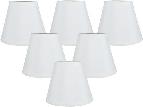 Miniatura 10 de Cortinas de lámpara de araña, 3.5 x 6 x 5 pulgadas, clip (juego de 2, blanco roto)