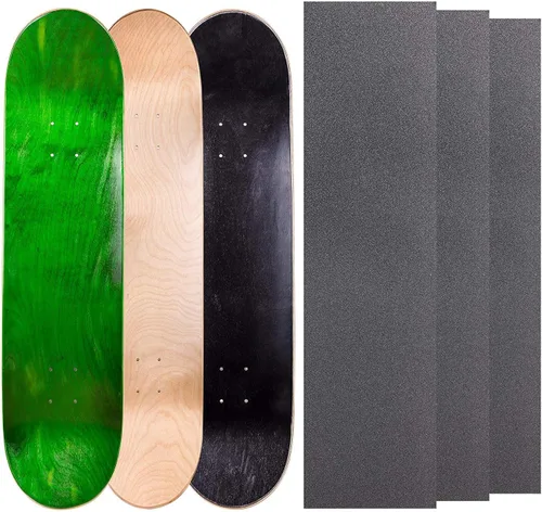 Miniatura 23 de Cal 7 Tablas de patineta de arce en blanco con cinta de agarre (paquete de 3, combinaciones)