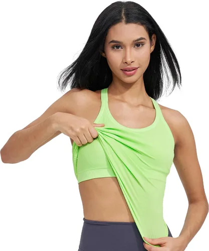 Miniatura 74 de sphinx cat - Camiseta corta de entrenamiento para mujer, camiseta sin mangas, acanalada, con espalda cruzada y brasier integrado