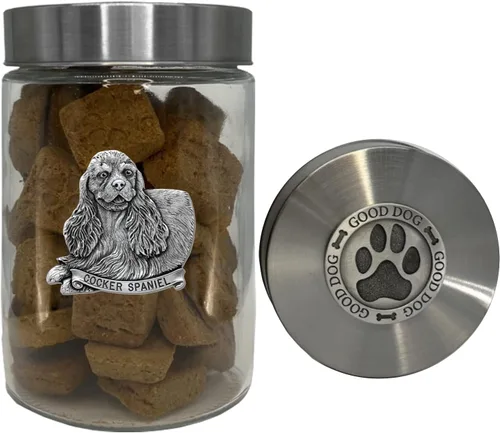 Miniatura 29 de Heritage Pewter Basset Hound Good Dog Treat Jar – Tarro de golosinas de 34 onzas con tapa hermética a rosca Regalo para propietarios de Basset
