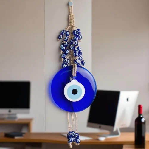 Miniatura 3 de Talismán de cristal azul contra el mal de ojo con cuentas pequeñas, dije de buena suerte, hogar, oficina, decoración del automóvil, jardín, adorno