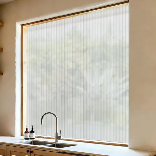 Miniatura 6 de VELIMAX Película de vidrio con junco de 4/5 pulgadas, película de privacidad para ventana de vidrio esmerilado, adhesivo decorativo no adhesivo