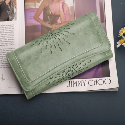 Miniatura 6 de Aphison - Cartera larga de cuero suave RFID para mujer, con caja de regalo