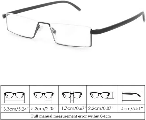 Miniatura 6 de Lentes de lectura de medio marco con estuche portátil, lentes de lectura delgados y ligeros para mujeres y hombres (2 pares 3.5)