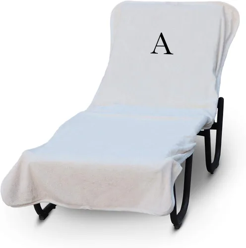 Miniatura 151 de Luxury Hotel & Spa - Funda para Tumbona de Piscina con Monograma, Letras Bordadas en Bloque - Extra Absorbente 100% Algodón Turco - Rizo Suave