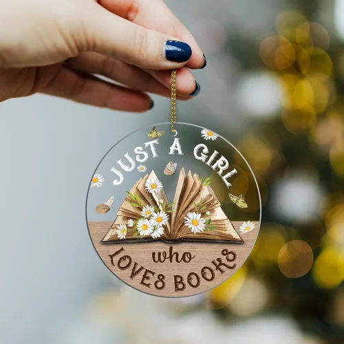 Miniatura 9 de HYTURTLE Adorno Personalizado de Pila de Libros – Nombre Personalizado y Títulos de Libros Favoritos – Acrílico para Lectores, Miembros de Clubes