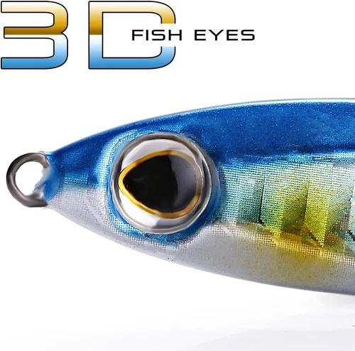 Miniatura 3 de Sougayilang Señuelos de pesca de plantillas, cucharas de metal para hundimiento, cebo micro jigging A-2.56in/1.16oz-5PCS con CAJA