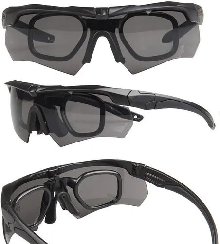 Miniatura 2 de GALAXYLENSE Anteojos de combate ANSI Z87.1 para hombres, lentes de seguridad para disparos, lentes de repuesto de policarbonato de 3