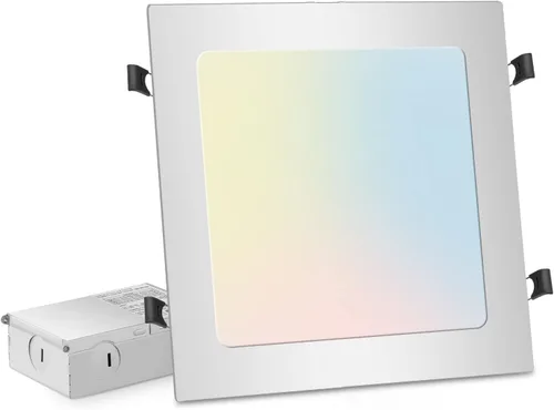 LZHOME - Luz empotrable LED cuadrada de 11 pulgadas y 26 W, 3 colores de temperatura seleccionable y regulable, 2200 lúmenes, iluminación LED