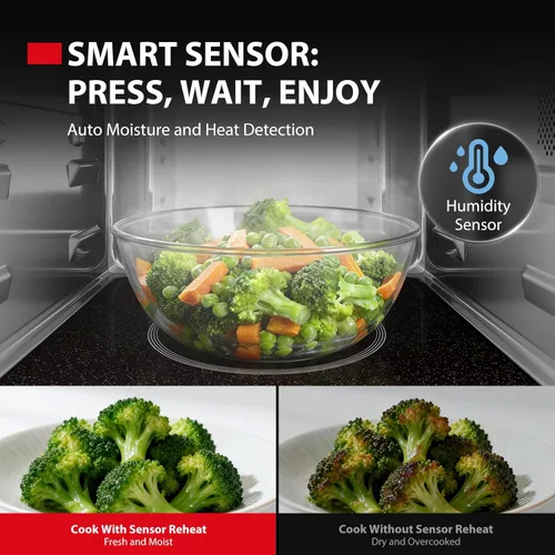 Miniatura 4 de TOSHIBA Horno de microondas con diseño de plataforma plana/sin plato giratorio con tecnología inversor, sensor inteligente, función de silencio