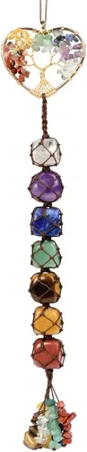 Lindos Adornos Colgantes de Cristal Chakra Hechos a Mano para Espejo de Coche, Adornos de Árbol de la Vida, Piedra de Feng Shui, Adornos para Árbol