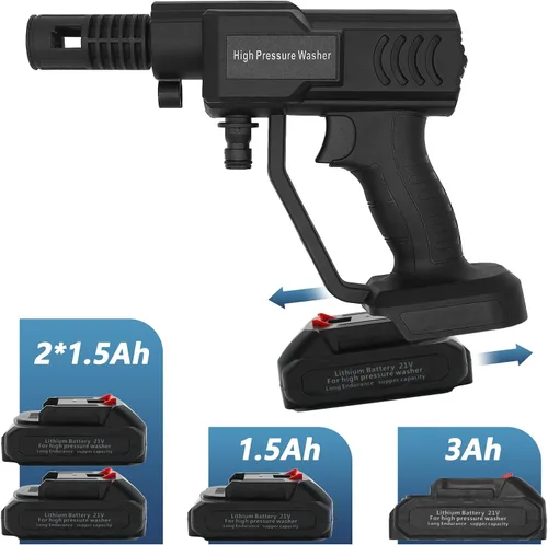 Miniatura 4 de Lavadora a presión inalámbrica, lavadora a presión con batería y manguera de 5M, boquilla de rociado ajustable, lavadora de energía portátil