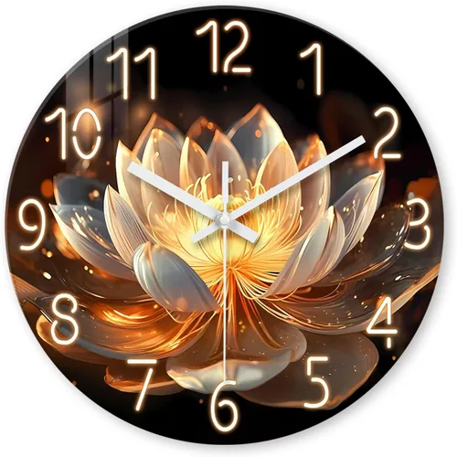 Miniatura 8 de XFM Reloj de pared de girasol de 12 pulgadas, silencioso, sin tictac, operado con pilas, decorativo, con flores amarillas, para cocina, sala