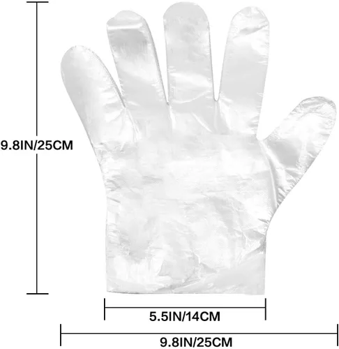 Miniatura 2 de CFGROW 100 guantes de plástico desechables, sin látex, sin polvo, guantes de mano de polietileno transparente, no estériles para limpieza, cocina