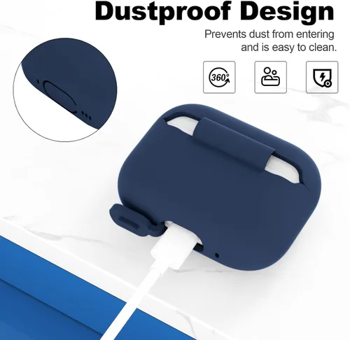 Miniatura 5 de Funda para AirPods Pro de 2ª generación, accesorios protectores de silicona con llavero para mujeres y hombres para Apple AirPods Pro Gen 2 (2022)
