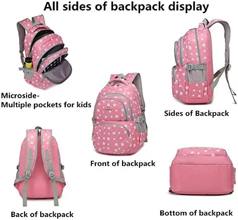 Miniatura 3 de Mochila con estampado de huellas de perro para estudiantes de escuela primaria, bolsa escolar para estudiantes, Mochila negra, Viajar