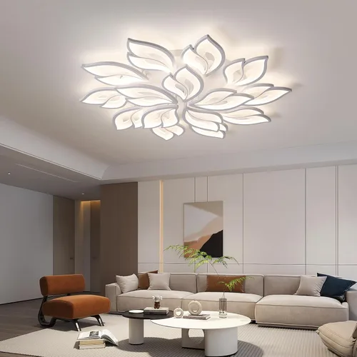 Miniatura 10 de JAYMP Lámpara de techo en forma de flor regulable moderna lámpara de techo con control remoto LED para dormitorio, sala de estar, comedor